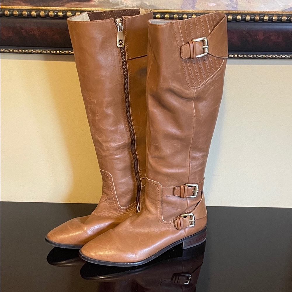 Michael Kors Tan Leather Knee-High Boots
